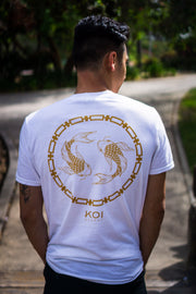 Koi Energy Premium Tee (White & Gold)