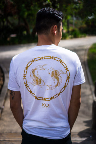 Koi Energy Premium Tee (White & Gold)